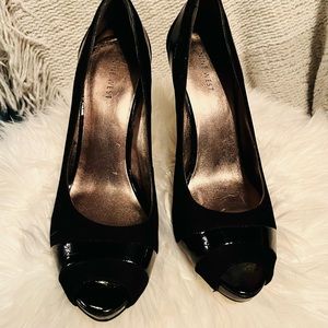 Nine West velvet heels. Worn 1 time.  Super cute!  4 1/2 inch heel